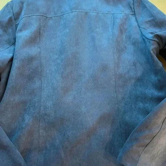 Studio Works Blue Faux Suede Blazer Size 12 - Picture 13 of 13